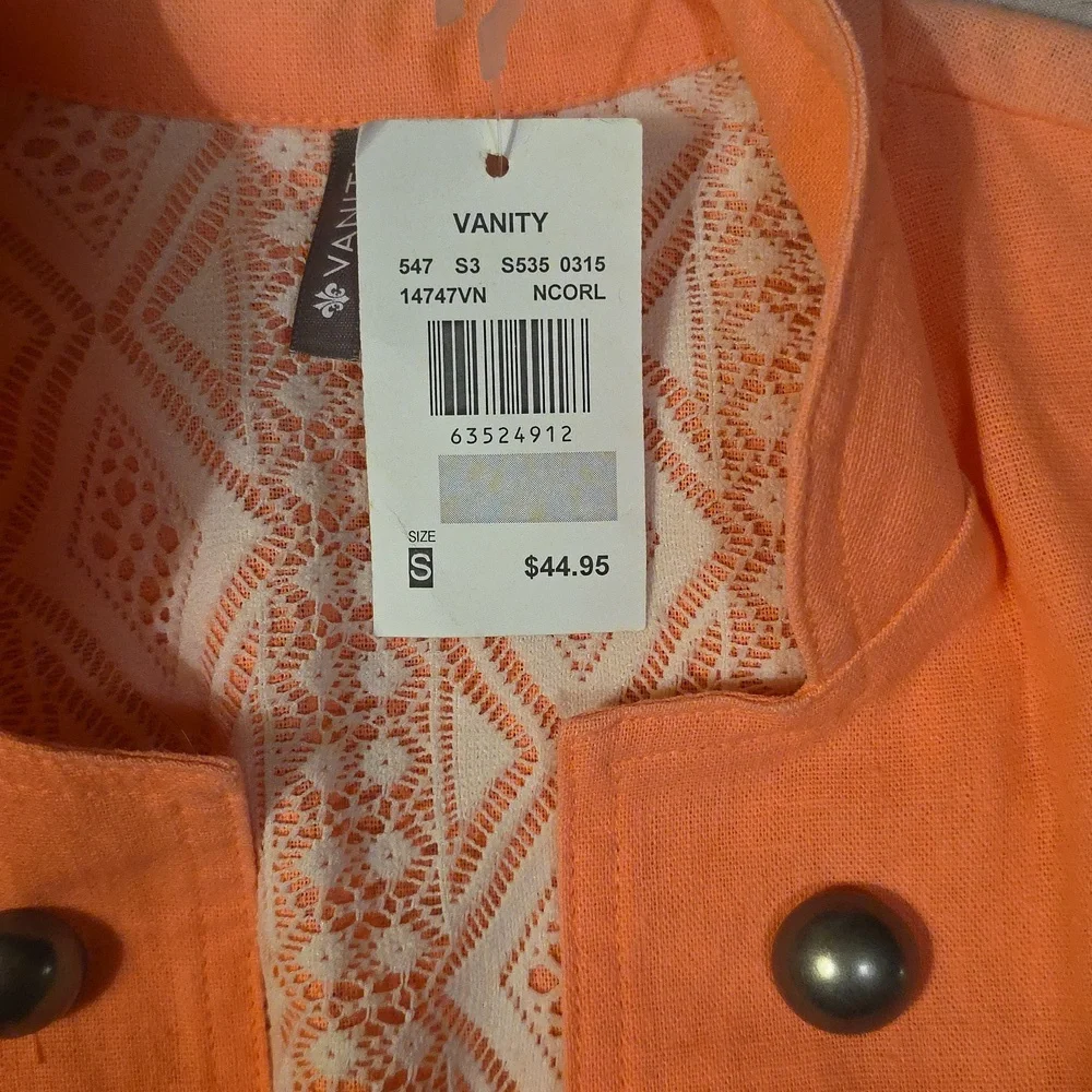 Brand New With Tags "VANITY"Women's Double-Breasted Coral Jacket - Picture 2 of 6